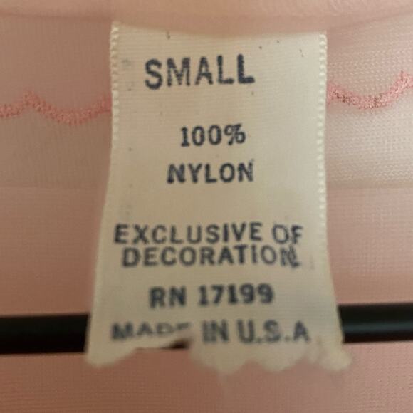 VINTAGE Woman's Size Small Pink Embroidered Sleep Nightgown Set Made In USA - Picture 6 of 16
